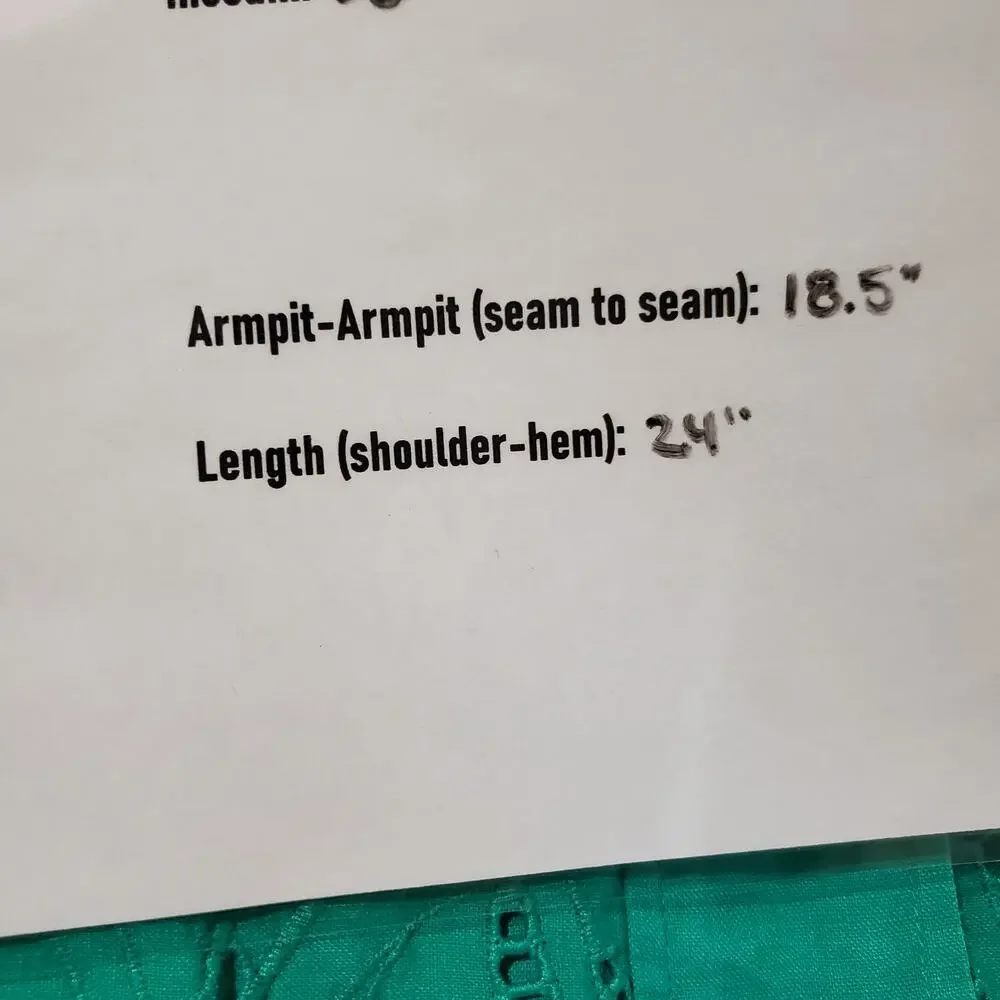 Chicos Eyelet Linen Zip Jacket Womens Size 0 US S 4 Green Natural Coastal Lace - Picture 12 of 13